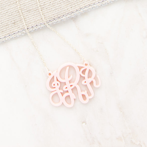 Acrylic Monogram Necklace - 1.5"