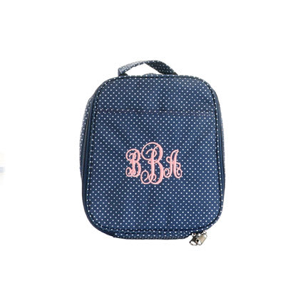 Deluxe Lunchbox - Navy Polka Dot