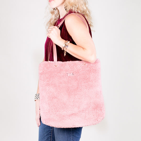 Sherpa Mini Monogram Handbag - Blush