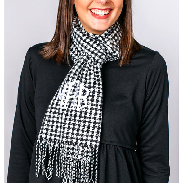 Soft as Cashmere Scarf - Black & White Check