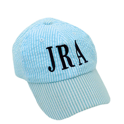 Youth Seersucker Cap - Light Blue