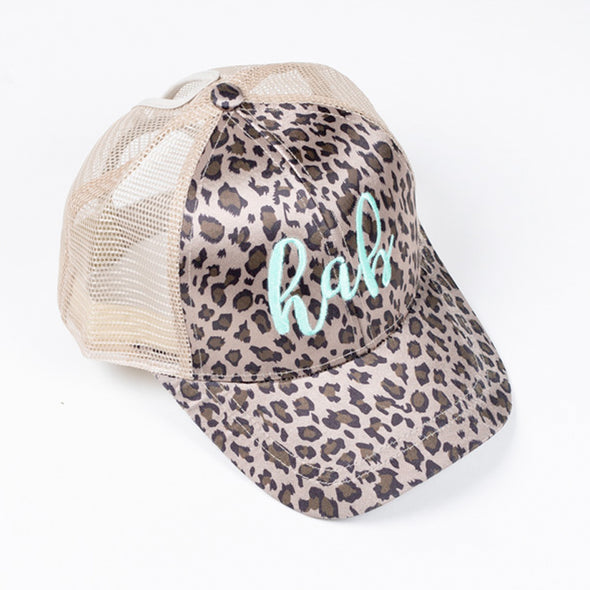 Leopard Ponytail Cap