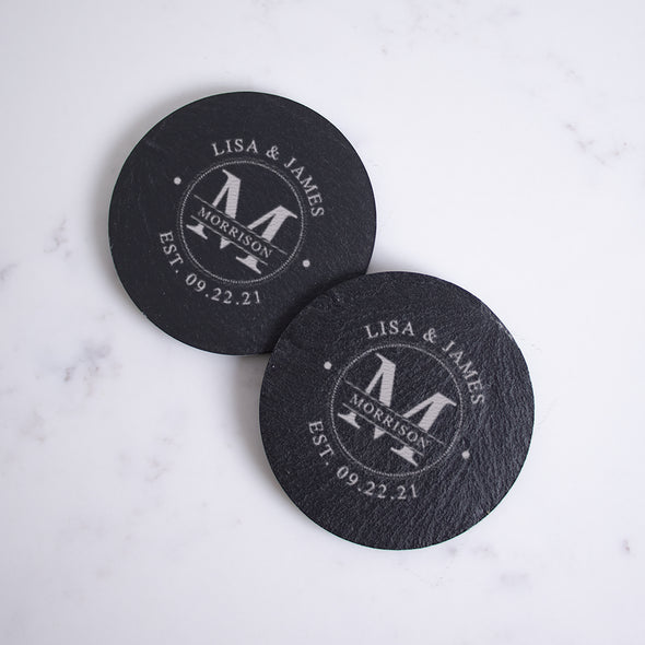 Family Seal Slate Collection - Coaster Set