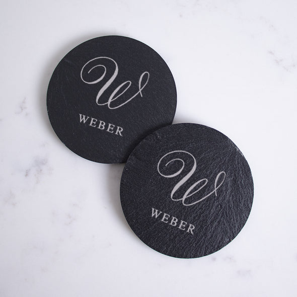 Fancy Script Slate Collection - Coaster Set