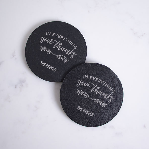 Give Thanks Slate Collection - Coaster Set