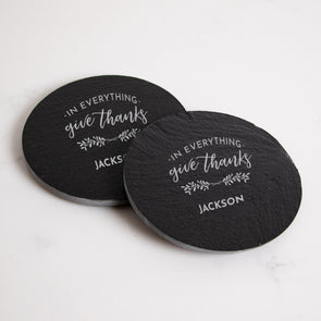 Give Thanks Slate Collection - Coaster Set