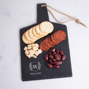 Fall Spray Initial/Name Slate Collection - Cheese Board