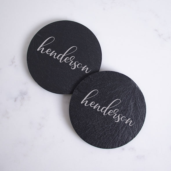 Scripted Name Slate Collection - Coaster Set