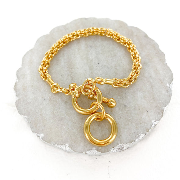 14K Gold Plated Antique Rope Bracelet