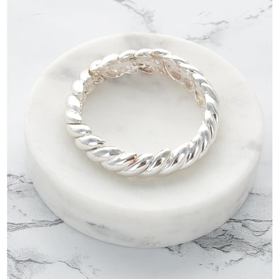 Twist of Silver Stretch Bracelet