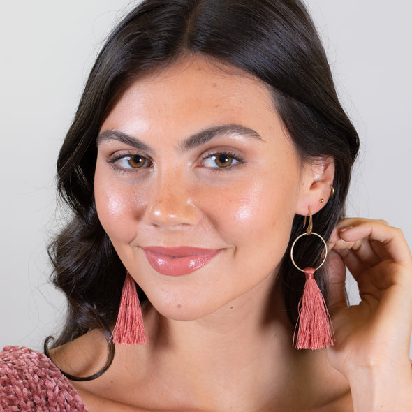 Flirt with Me Earrings - Coral