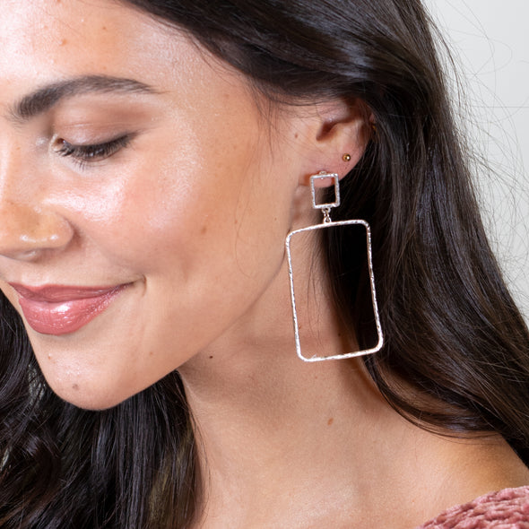 Love the Attention Earrings- Silvertone