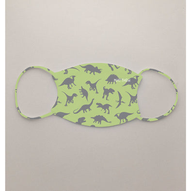 Kids Green Dinosaur Face Mask