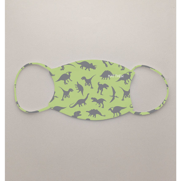 Kids Green Dinosaur Face Mask