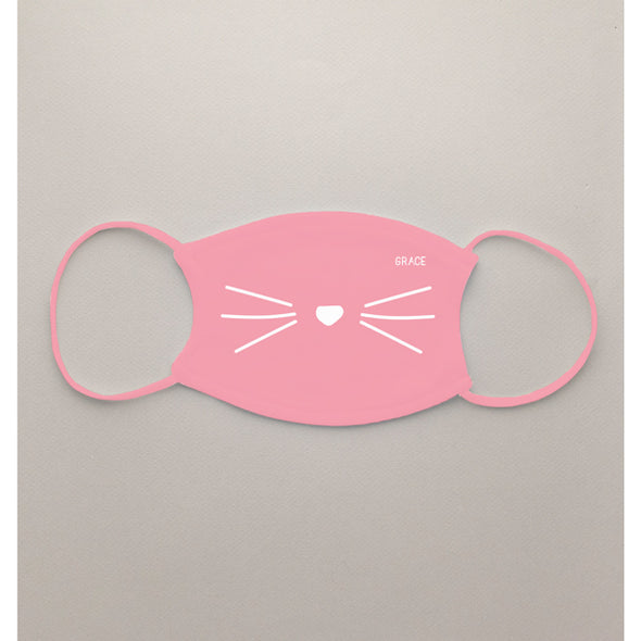 Kids Pink Cat Wiskers Face Mask