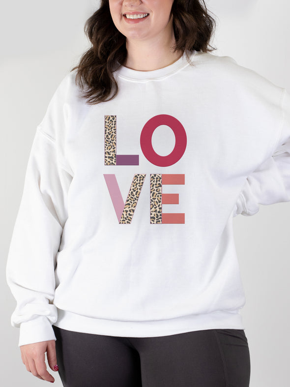 Leopard LOVE Sweatshirt - White