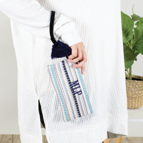 Milan Wristlet - Blue Stripes