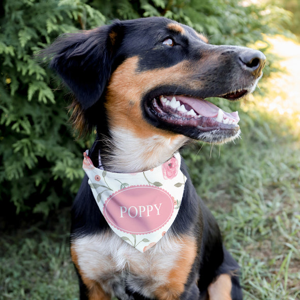 Pink Flowers Pet Bandana