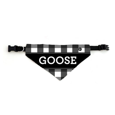 Black & White Plaid Pet Bandana