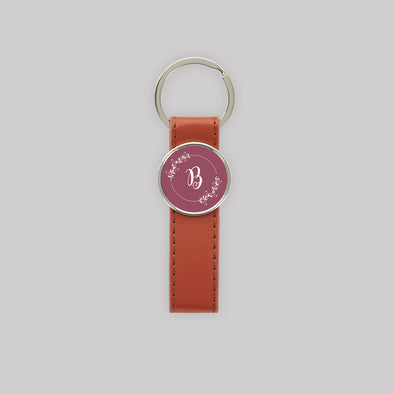 Sophisticated Single Initial Leatherette Strap Keychain