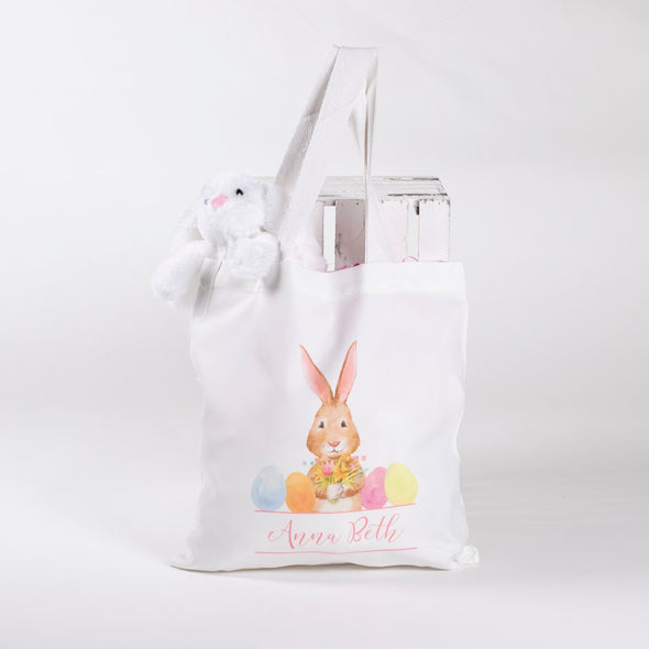 Bunny with Eggs Tote - Pink