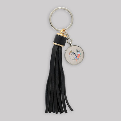 Floral Ring Tassel Keychain