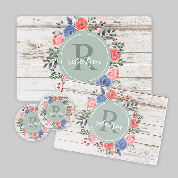 Summer Wreath on Weathered Wood Coasters