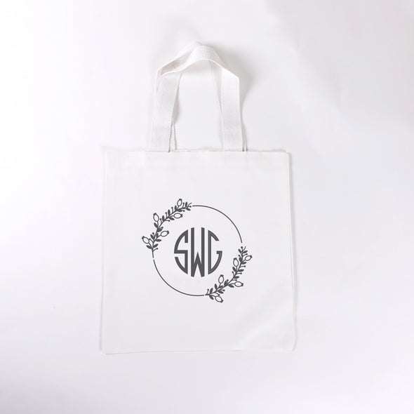 Small Circle Monogram Design, Personalized Tote Bag