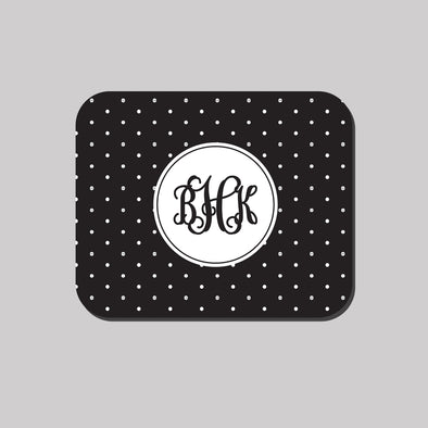 Black and White Polka Dot Mousepad