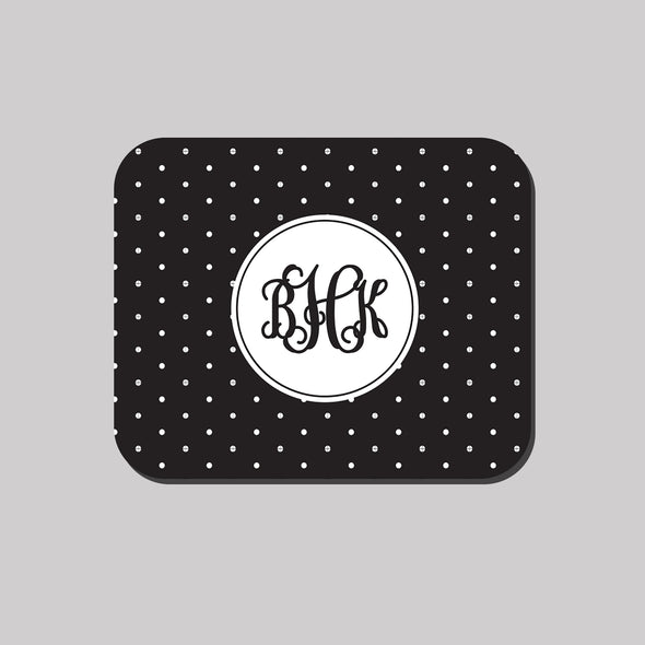 Black and White Polka Dot Mousepad