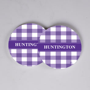 Plaid Coasters - Purple