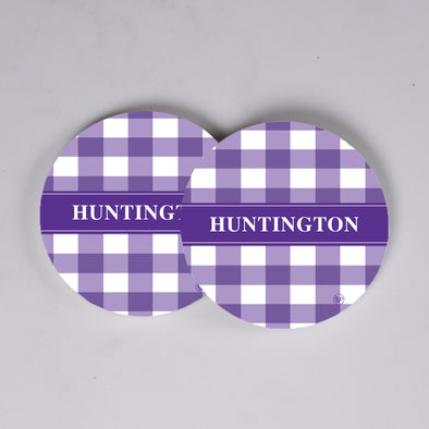 Plaid Coasters - Purple