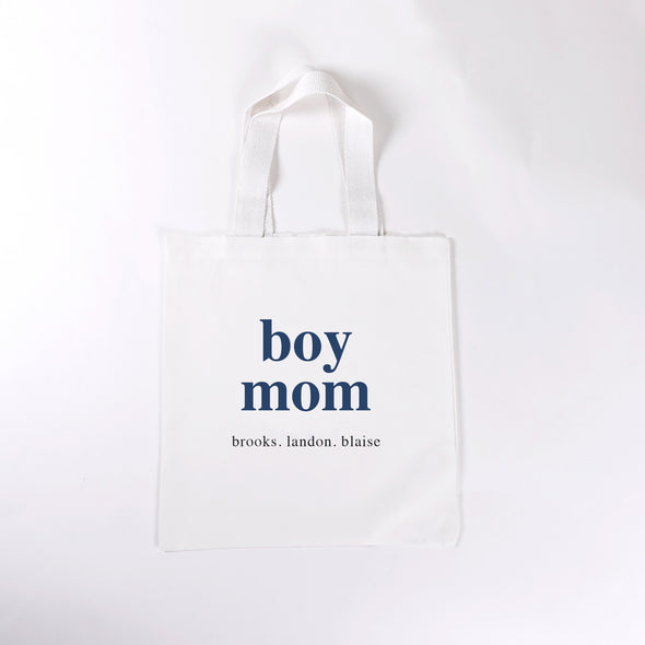 Boy Mom Personalized Tote Bag