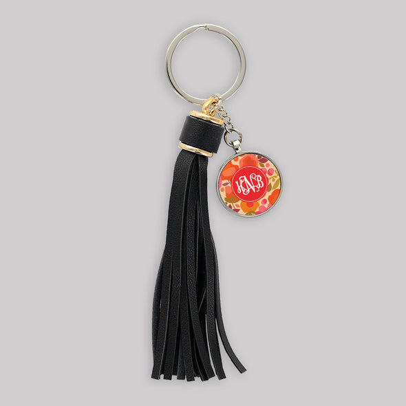 Mod Fall Flowers Tassel Keychain