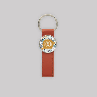 Splendid Leaves Leatherette Strap Keychain