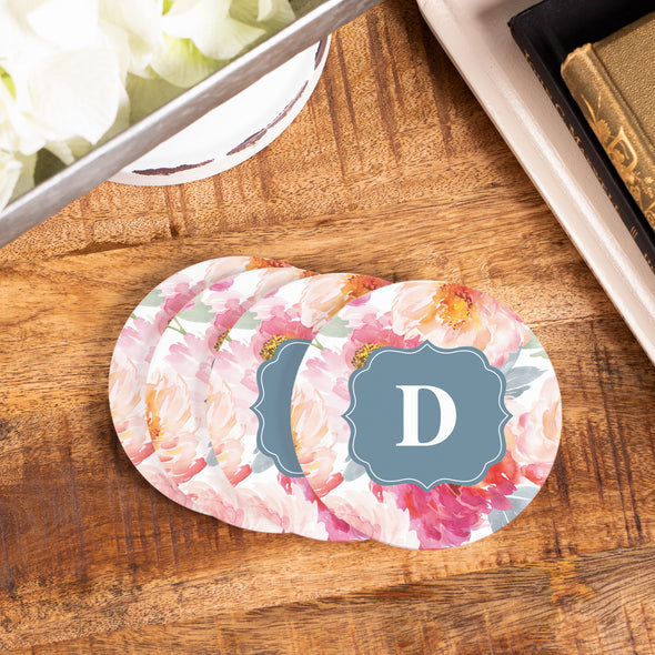 Watercolor Peonies Coasters