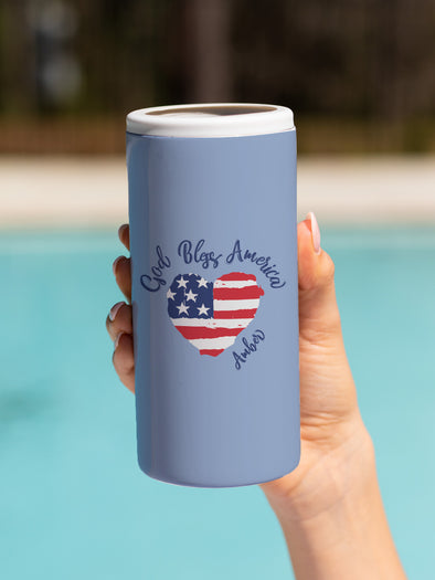 God Bless America Slim Can Cooler