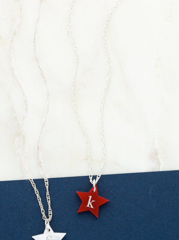 Red Acrylic Star Necklace