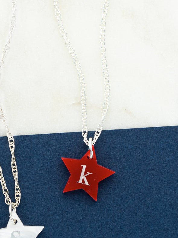 Red Acrylic Star Necklace