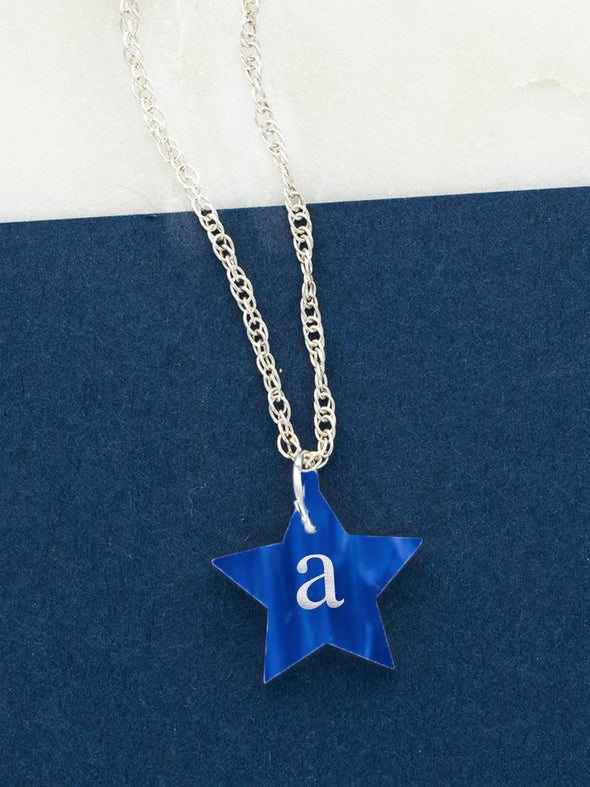 Blue Acrylic Star Necklace