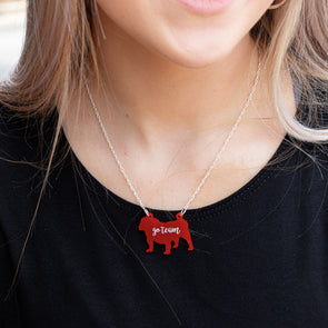 Bulldog Acrylic Necklace