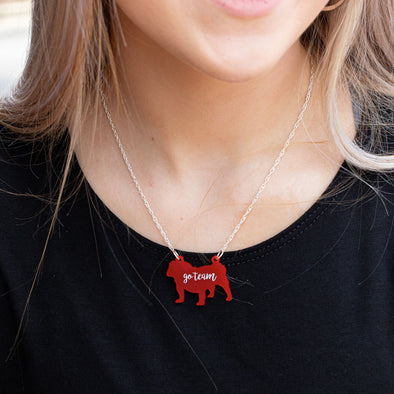 Bulldog Acrylic Necklace