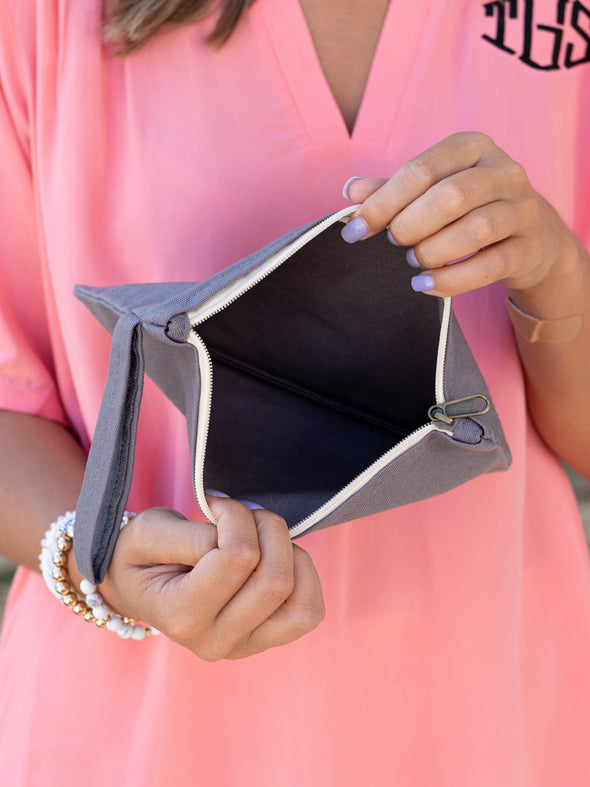 Just The Essentials Cosmetic Bag - Metallic Pink