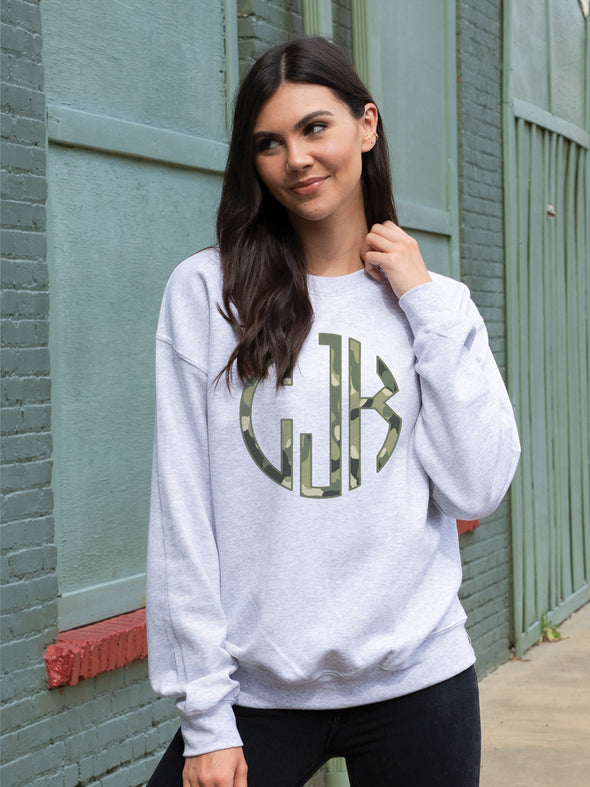 Camo Monogram Sweatshirt - Grey