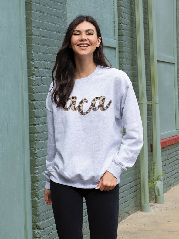 Leopard Monogram Sweatshirt - Grey