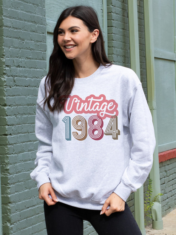 Vintage Year Sweatshirt - Grey