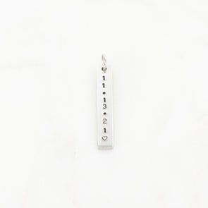 Hand Stamped Vertical Bar Charm