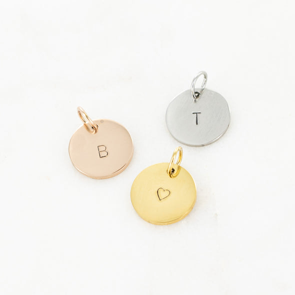 Hand Stamped Small Round Charm