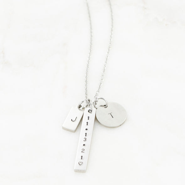 Hand Stamped Small Disc Necklace