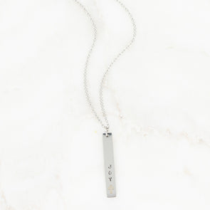 Forever Stamped Cross Vertical Necklace